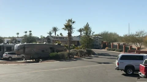 Driving into RV park Stock Footage 46905622