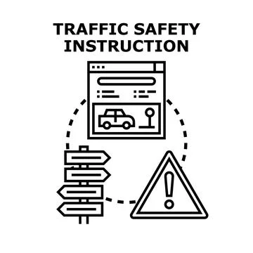 Driving safety instruction concept with rules and directions Illustration