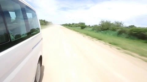 Driving on sandy road, looking backwards. Stock Footage 83311018