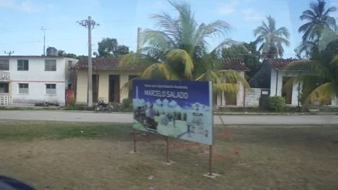 Driving in Santa Maria, Cuba Stock Footage 140362948