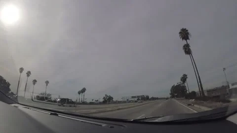 Driving on Santa Monica Freeway I-10 West in Los Angeles Stock Footage 344613062