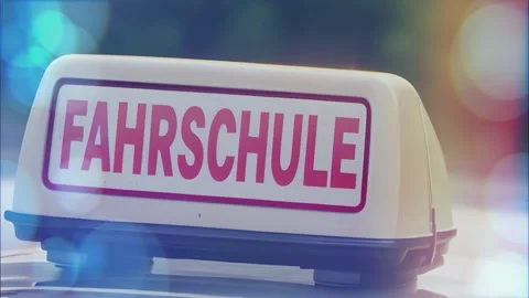 Driving school and a driving school car in Germany Vídeo Stock 295907450