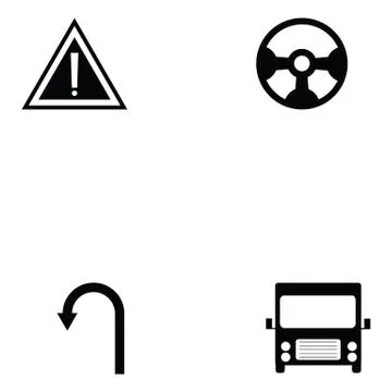 Driving school icon set Illustrazione stock