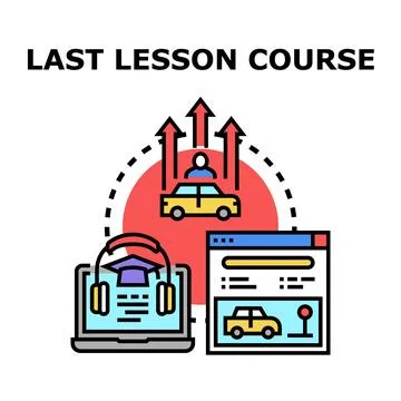 Driving school last lesson course achieving success Stock Illustration