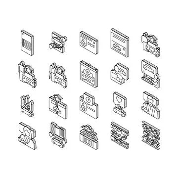 Driving School Lesson Collection isometric icons set vector Stock-Illustration