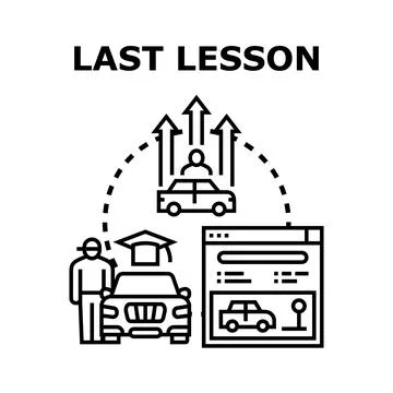 Driving school success learning final driving lesson 库存插图