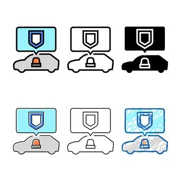 Driving security color icon variants vector Stock Illustration