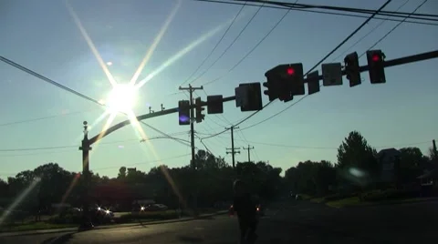 Driving setting sun Video stock 8556108