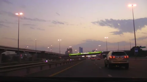 Driving on the Sheikh Zayed Road after the Sunset Time Lapse 스톡 동영상 58590512