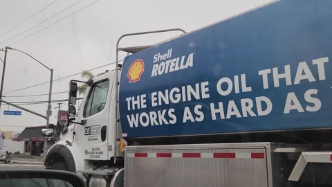 Driving Shell Rotella Engine Oil Semi Tr... | Stock Video | Pond5