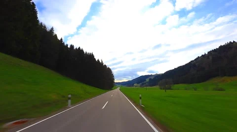 Driving Shot - Backlight - Valley 3 Stock Footage 47521464