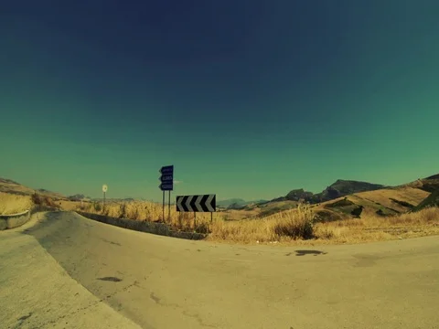 Driving shot on the empty road Stock Footage 77299047