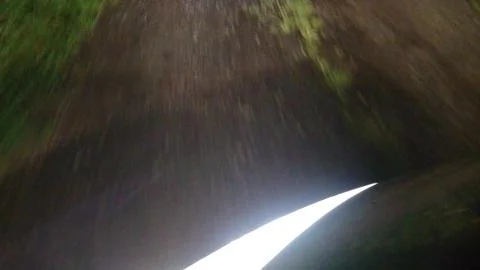 Driving shot with mounted camera. Point of view - driving during rainy weather Stock-Fotos