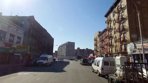 Driving shot through the streets of Bronx, NY. Stock Footage 82409877