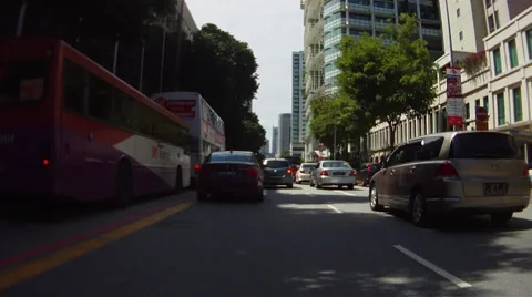 Driving in Singapore Stock Footage 1064929
