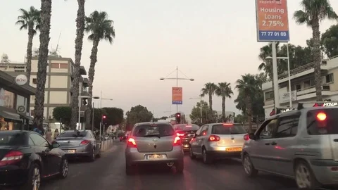 Driving slow at Traffic Lights Stock Footage 83308082