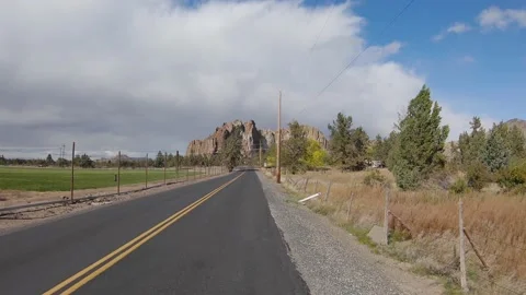 Driving to Smith Rock State Park Oregon Stock Footage 131065217