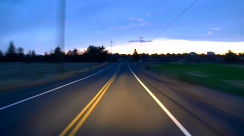Driving Smith Rocks Area To Town Sunset Video stock 31983610
