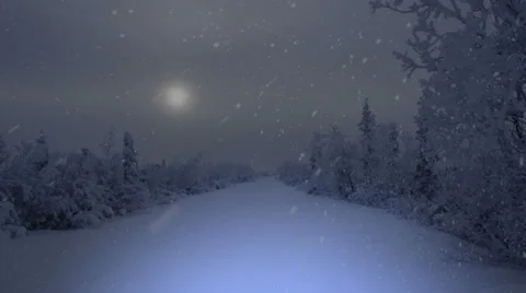 Driving in Snow Blizzard Stock Footage 45141399