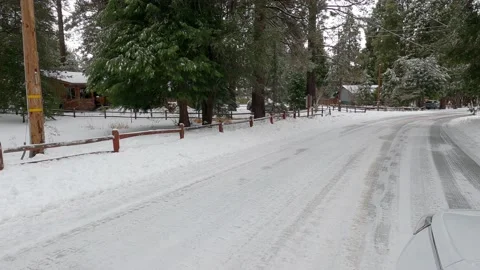 Driving on a snow covered road Video stock 194446344