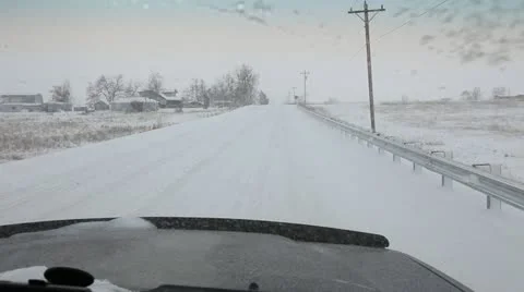 Driving in snow Video stock 20523532