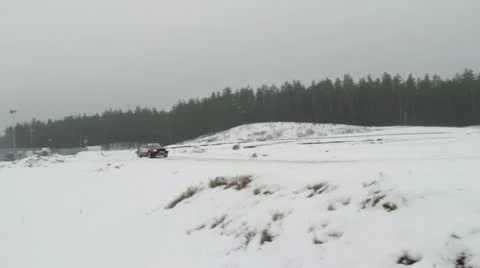 Driving in Snow Stock Footage 21249538