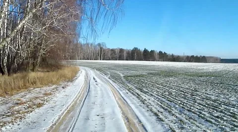 Driving In The Snow Stock Footage 46197901