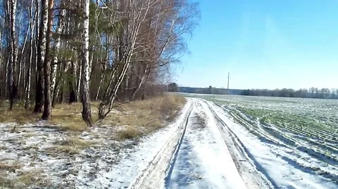 Driving In The Snow Stock Footage 46198138
