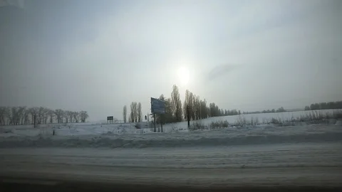 Driving in snow Stock Footage 87988712