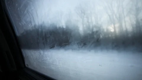 Driving in snow Stock Footage 87988881