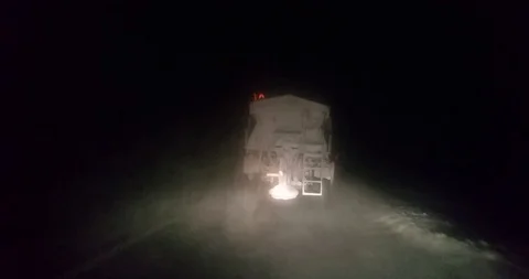 Driving in the snow Stock Footage 125649032