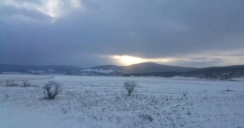 Driving in the snow Stock Footage 125649695