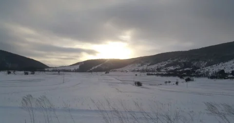 Driving in the snow Stock Footage 125649776