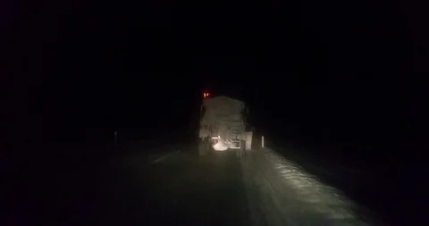 Driving in the snow Stock Footage 125649887