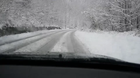 Driving in a snow Stock Footage 163122205