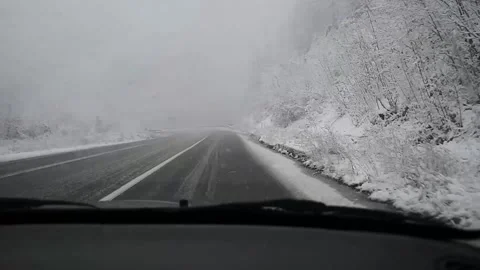 Driving in a snow Stock Footage 163122206