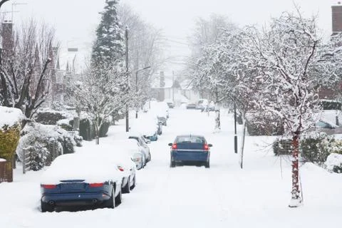 Driving in snow Stock Photos