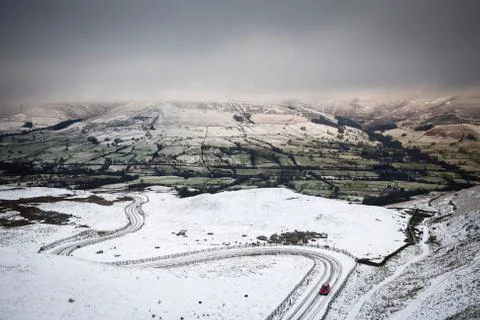 Driving in snow Stock Photos
