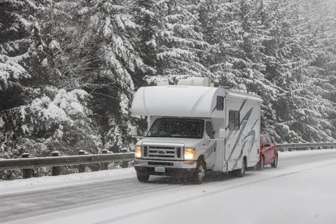Driving in the snow Stock Photos