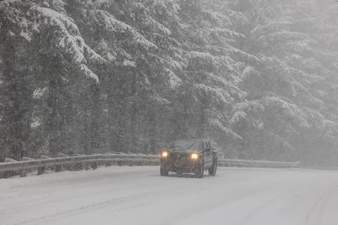 Driving in the snow Stock Photos