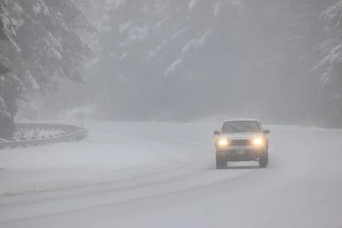 Driving in the snow Stock Photos