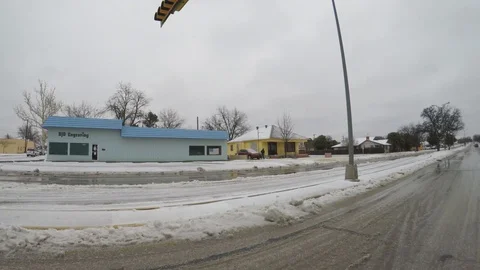 Driving on snow, slush road. Stock Footage 86404811