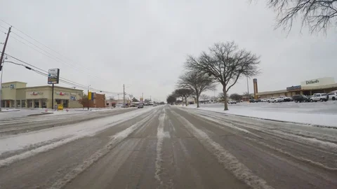 Driving on snow, slush road. Stock Footage 86404989