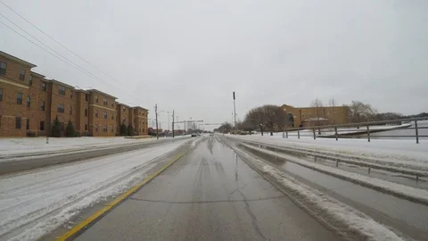 Driving on snow, slush road. Stock Footage 86405050