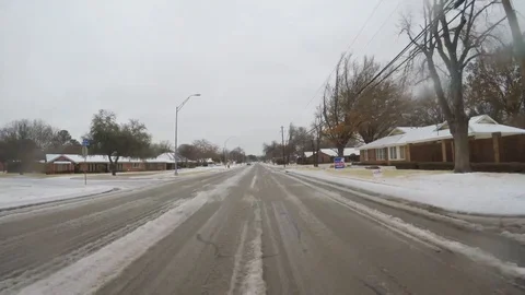 Driving on snow, slush road. Stock Footage 86405141