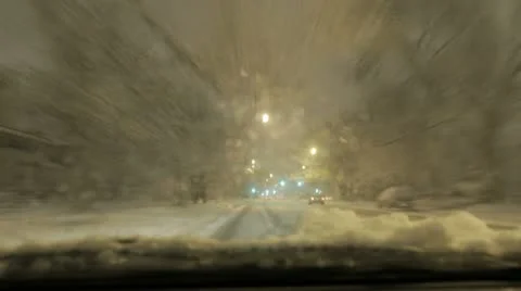 Driving in Snow Time Lapse Video stock 10569155