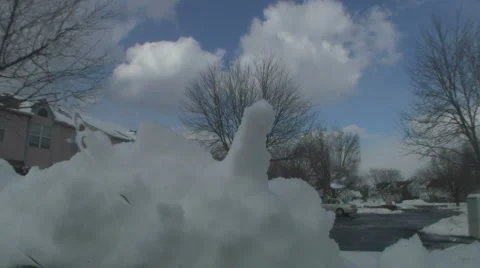 Driving with snow on windshield Stock Footage 1053129