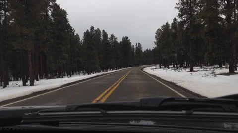 Driving on a snowed road. Stock Footage 23410777