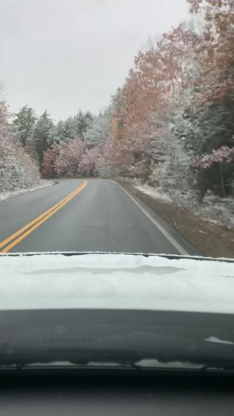 Driving in a snowstorm Stock Footage 254598822
