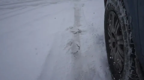 Driving on snowy road Stock-Footage 37745267
